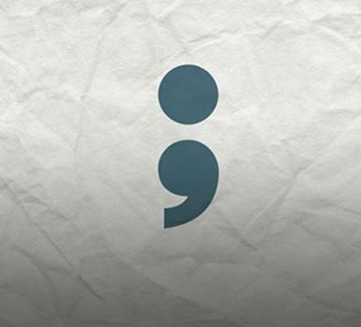 This symbol mental health punctuation mark is used by the organization dedicated to mental health awareness and suicide prevention called Project Semicolon.
