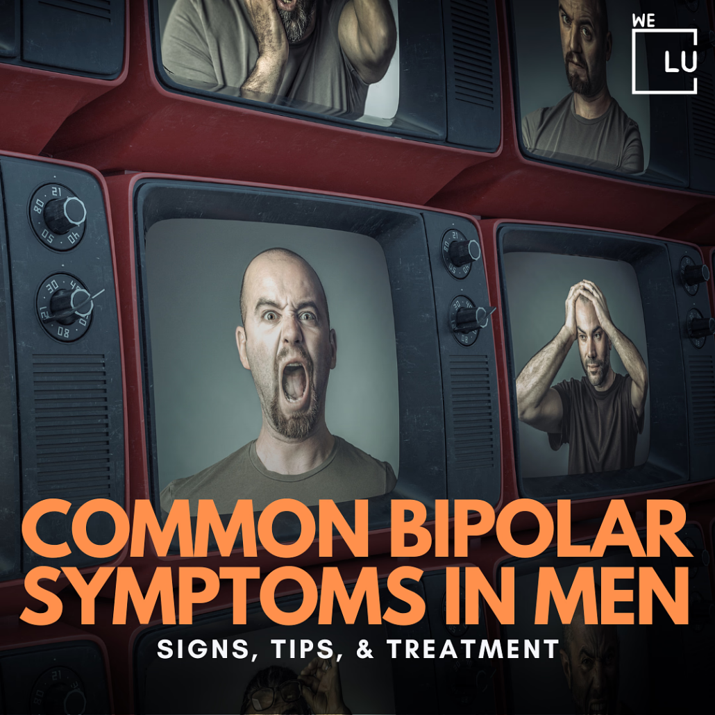  The most common bipolar symptoms in men include intense mood swings, heightened energy levels, racing thoughts, impulsivity, inflated self-esteem, and depressive episodes marked by persistent sadness and loss of interest.